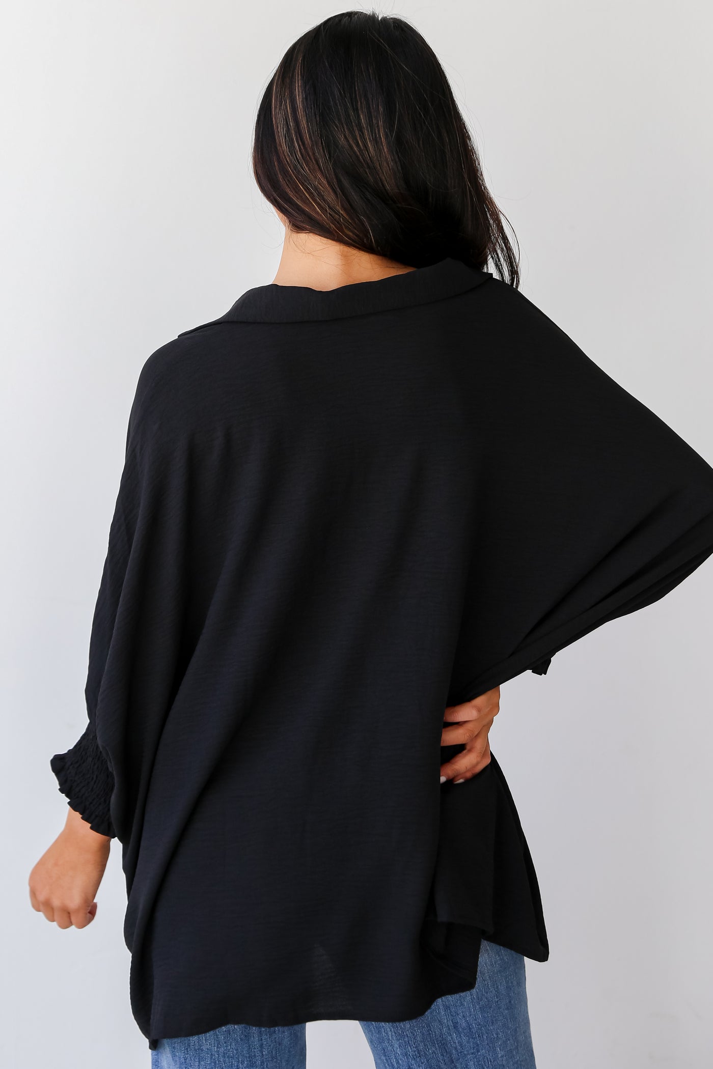 black Oversized Blouse for women