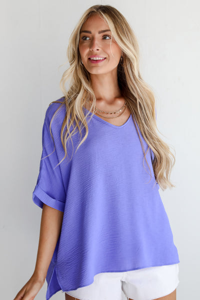 womens periwinkle blouse