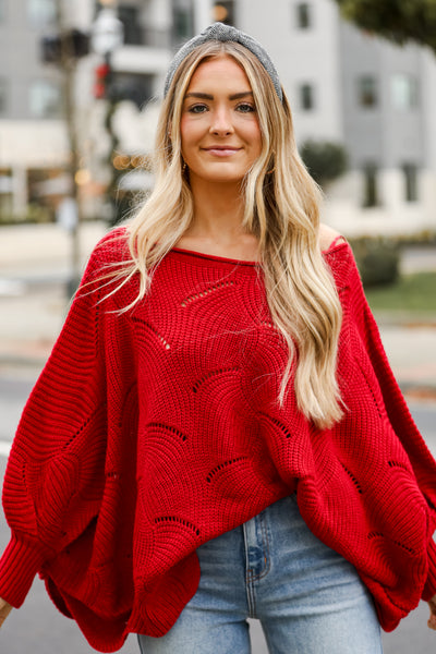 red Oversized Sweater