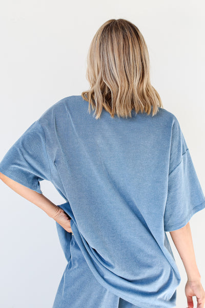 blue Tee back view