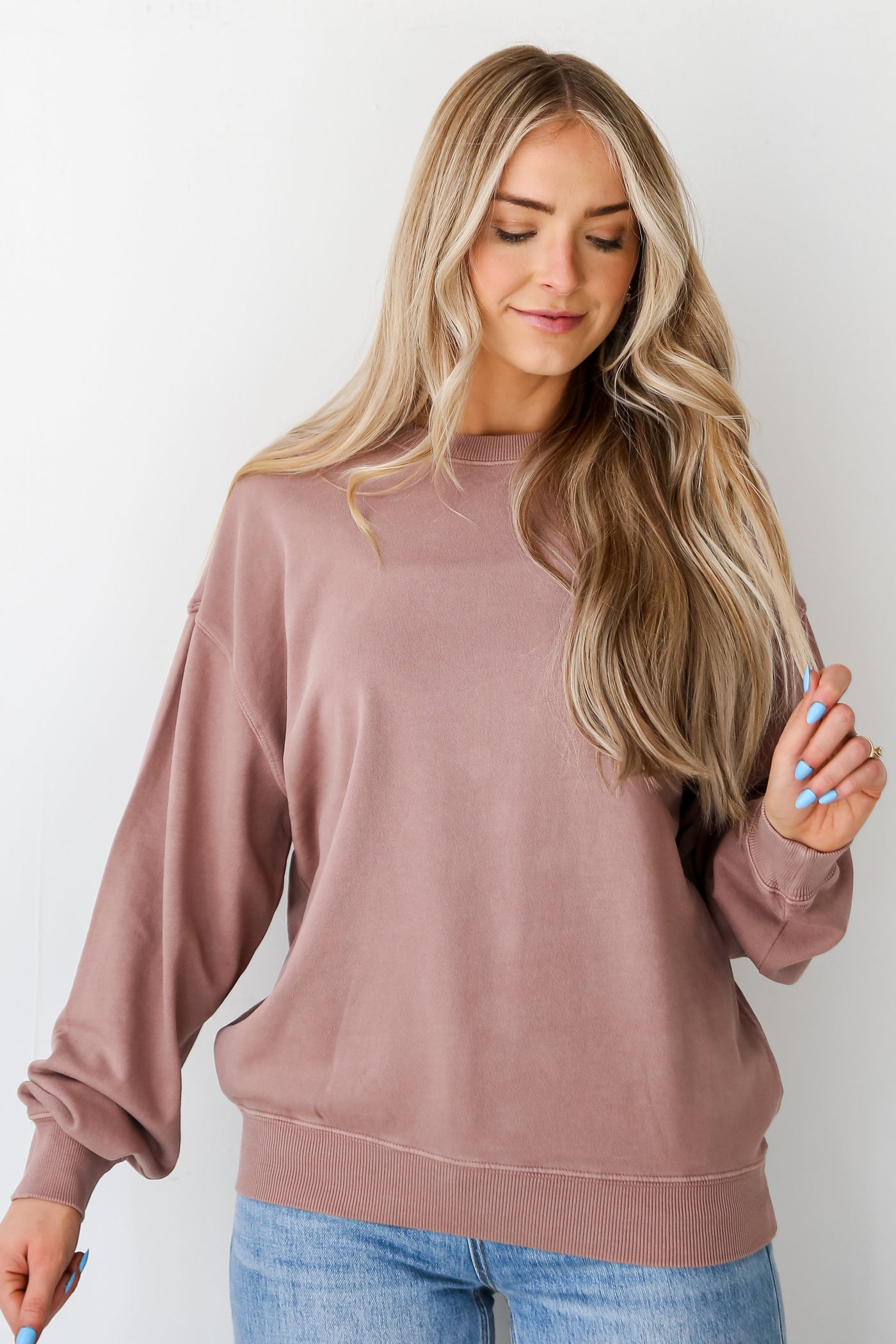 brown Oversized Pullover front view