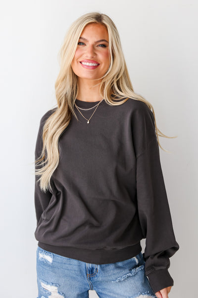 charcoal Oversized Pullover for women