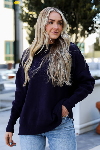 navy blue Oversized Sweater