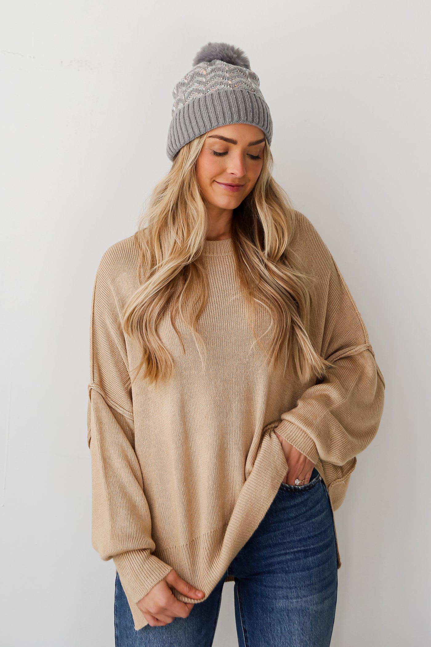 cozy taupe Oversized Sweater