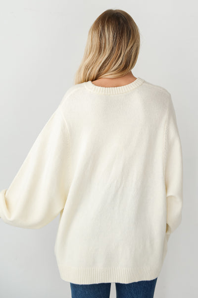 cream Oversized Sweater back view