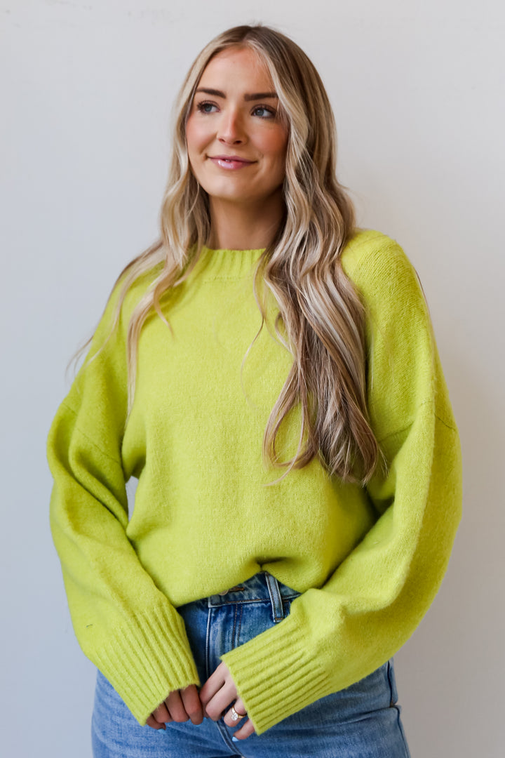 lime Oversized Sweater front view