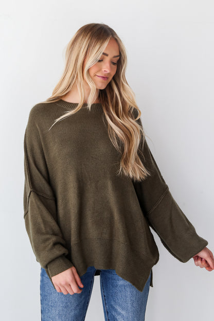 cozy green Oversized Sweater