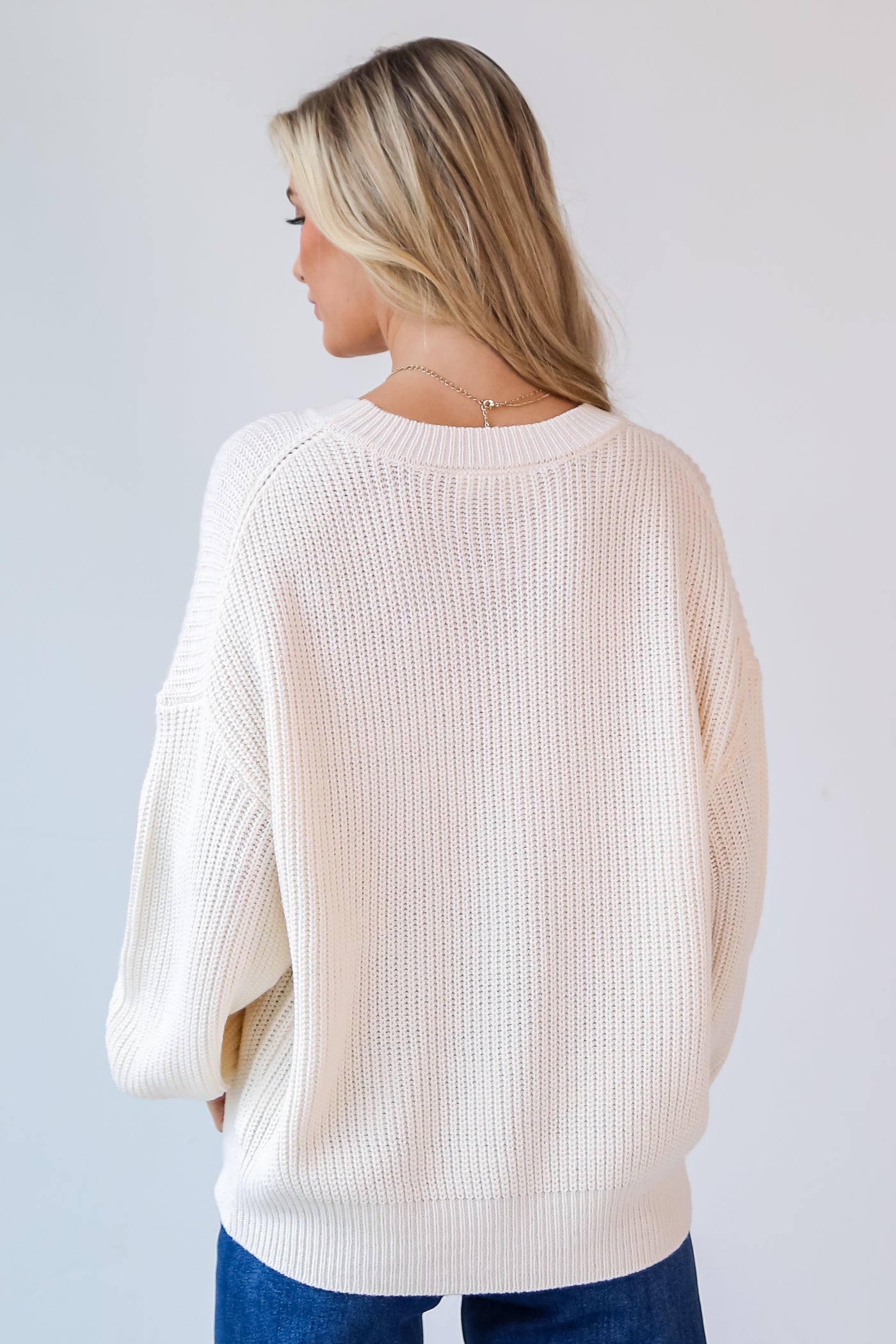 cozy white Oversized Sweater