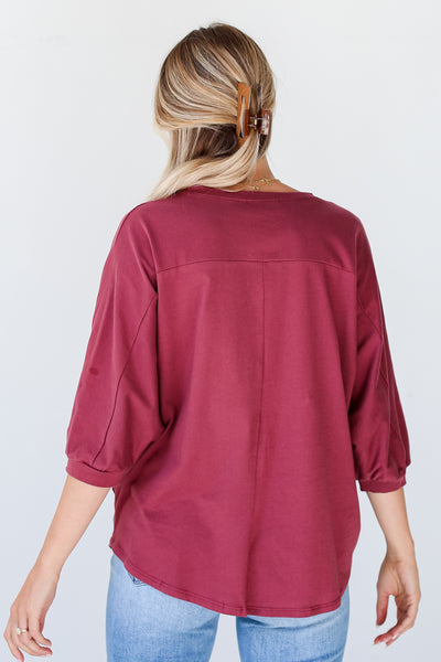red Oversized Tee back view