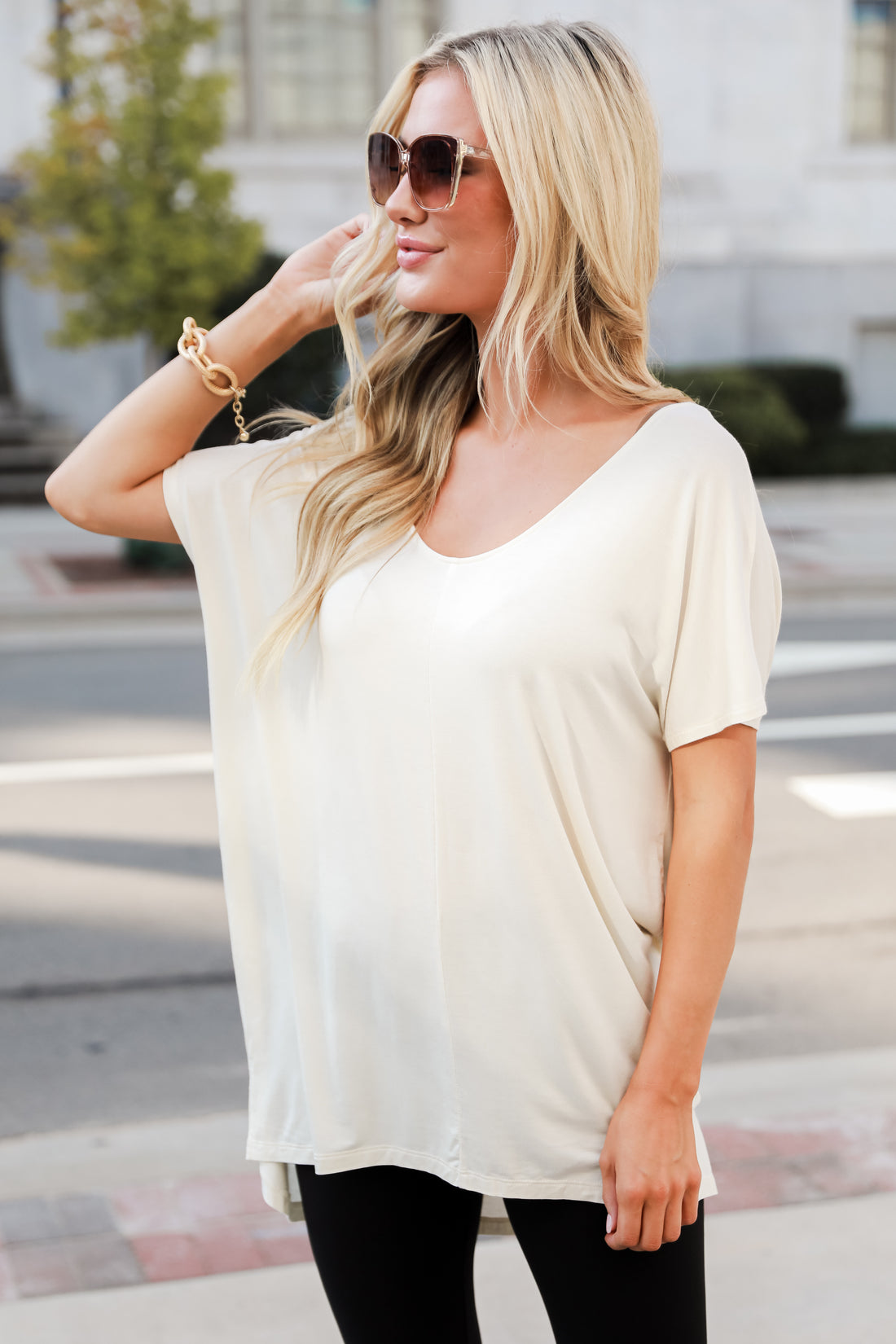 cream Everyday Oversized Tee