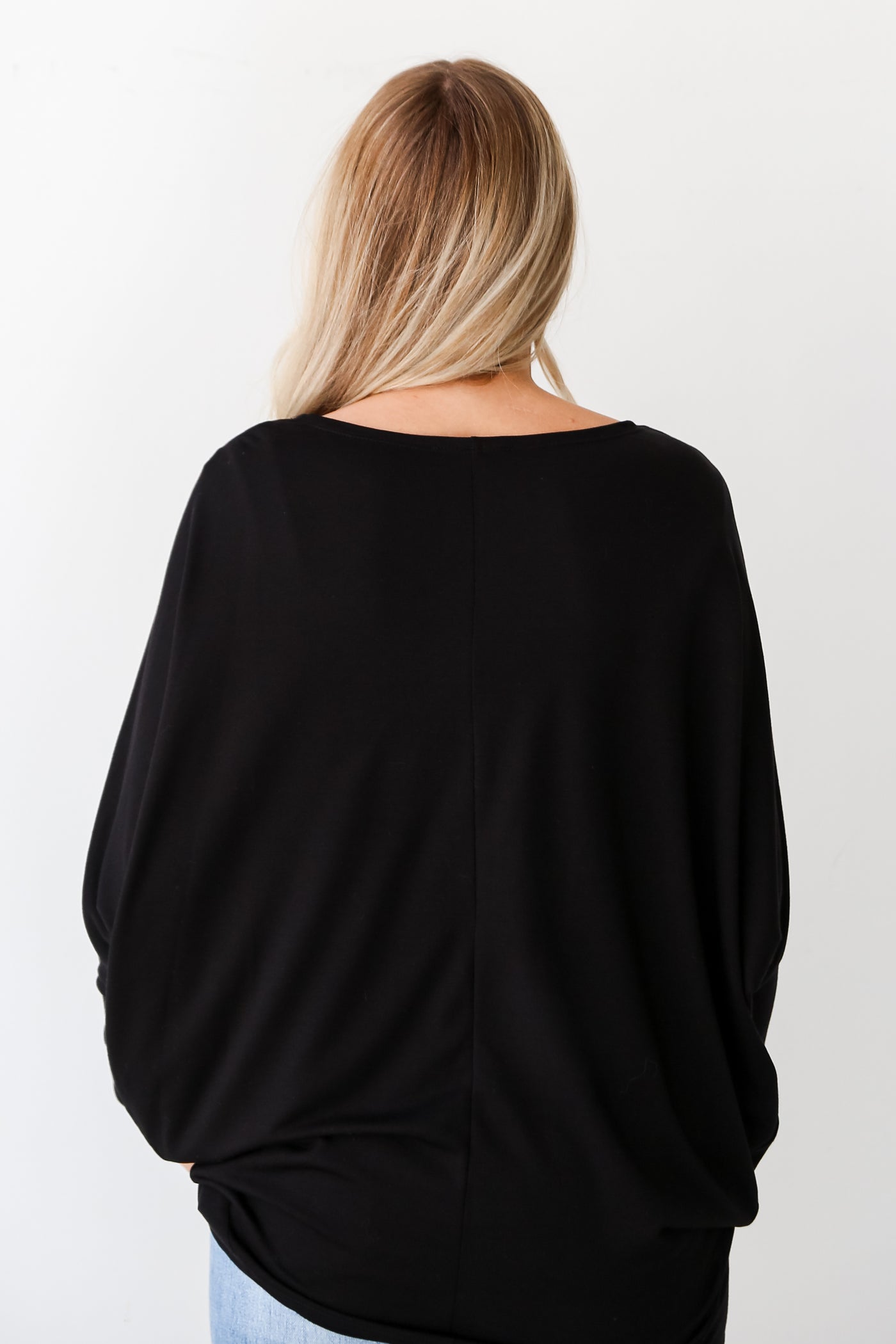 casual black Oversized Top