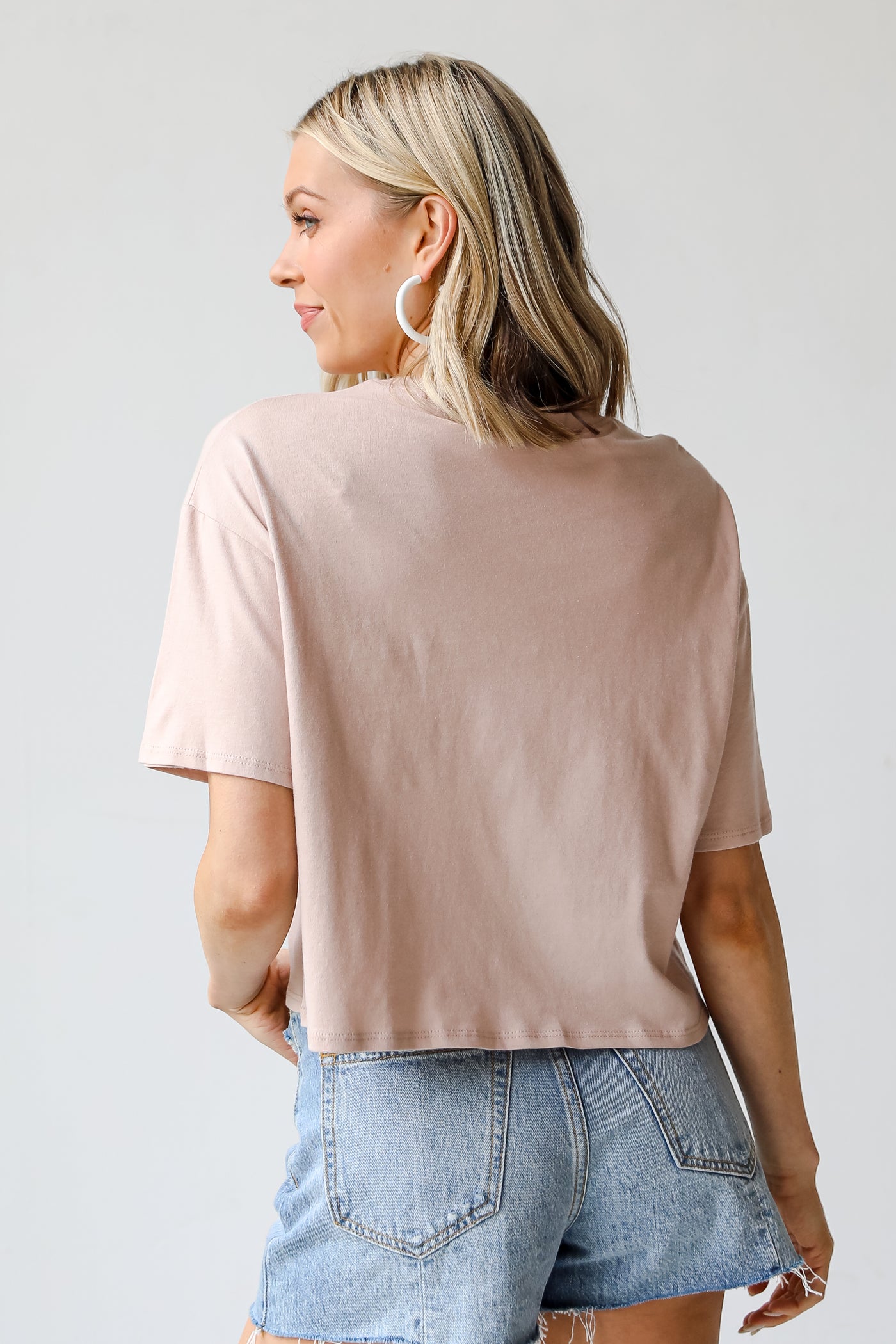 taupe Nashville Tennessee Cropped Graphic Tee back view
