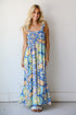 Utterly Eye-Catching Blue Paisley Maxi Dress