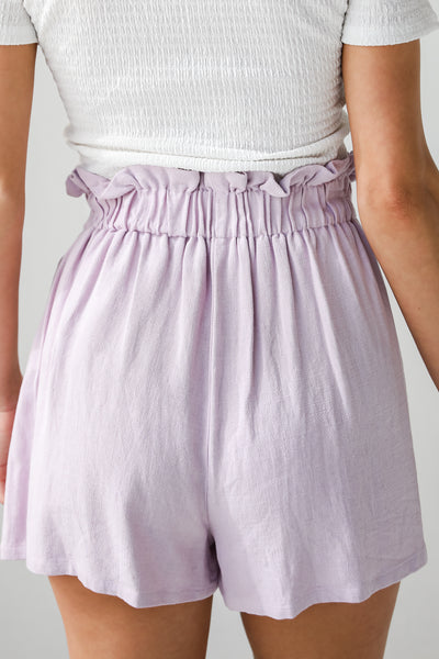 purple linen shorts for women