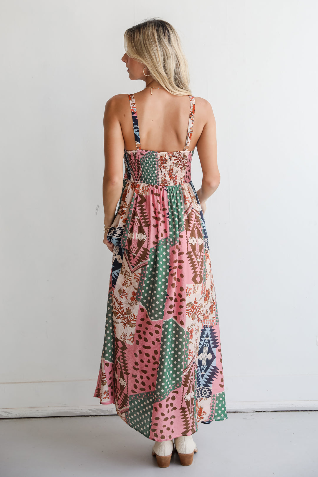 Unbelievably Divine Cream Patchwork Maxi Dress