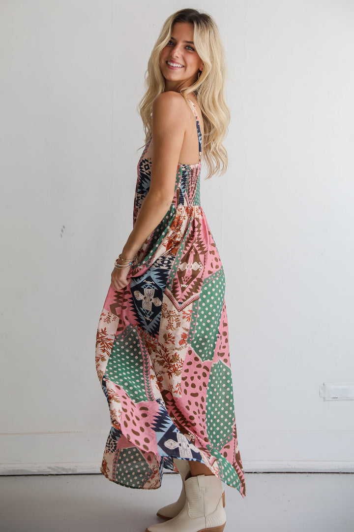 Unbelievably Divine Cream Patchwork Maxi Dress