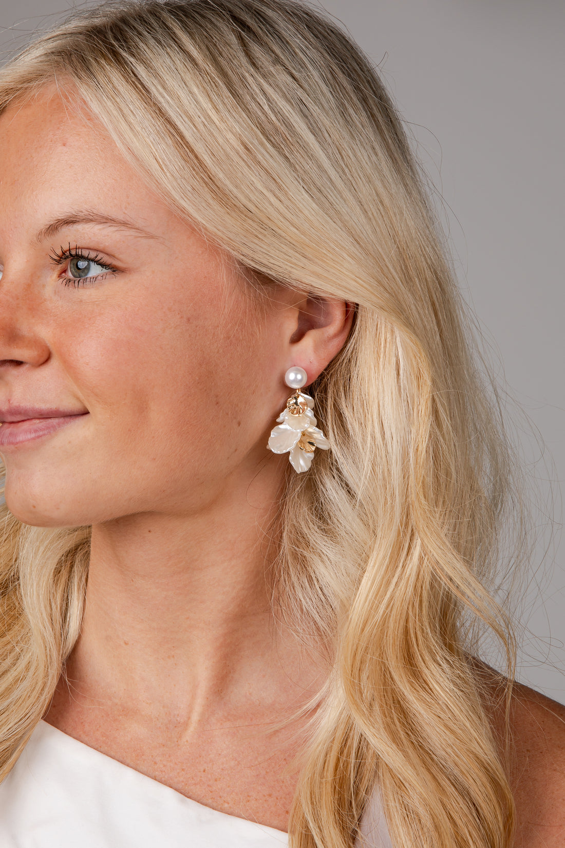 Charlotte Pearl White Drop Earrings