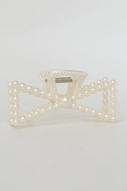 cute Pearl Bow Claw Hair Clip