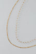 Gold Pearl Layered Chain Necklace