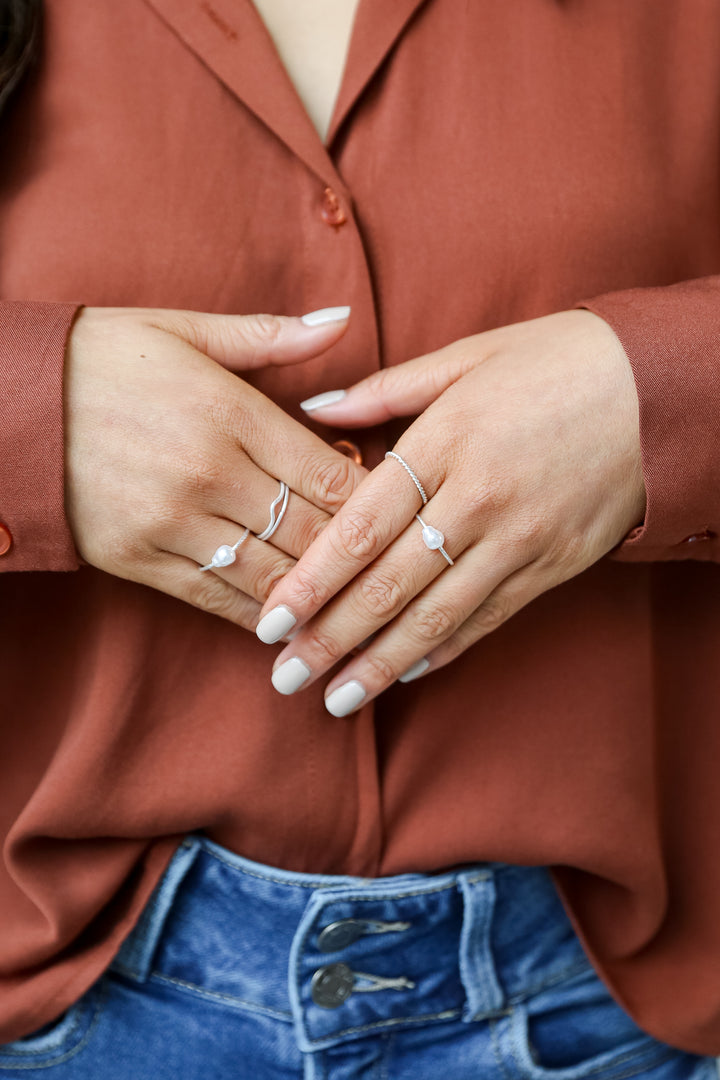 silver ring sets for women