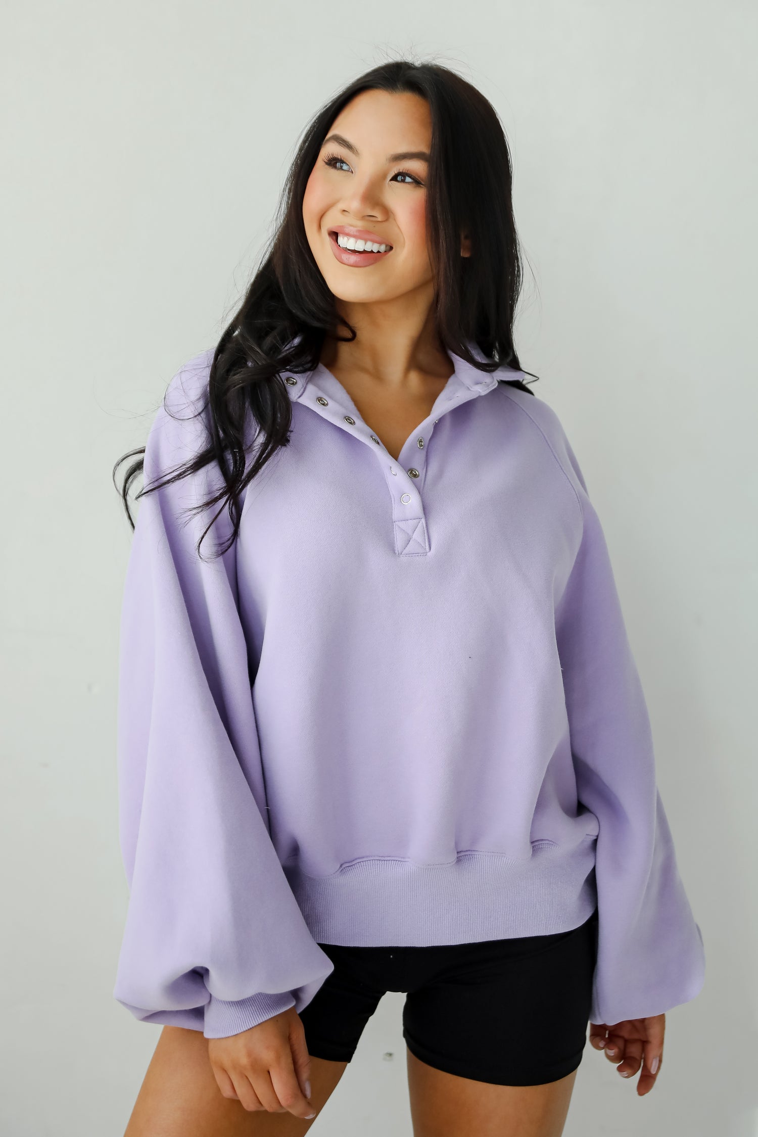 Ideally Cozy Periwinkle Fleece Pullover