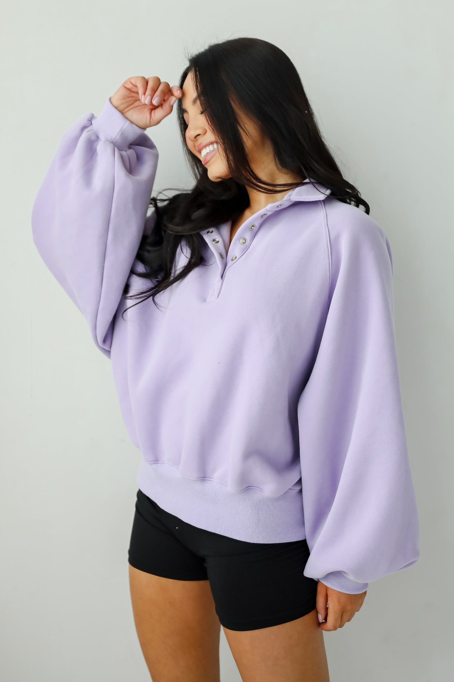 Ideally Cozy Periwinkle Fleece Pullover