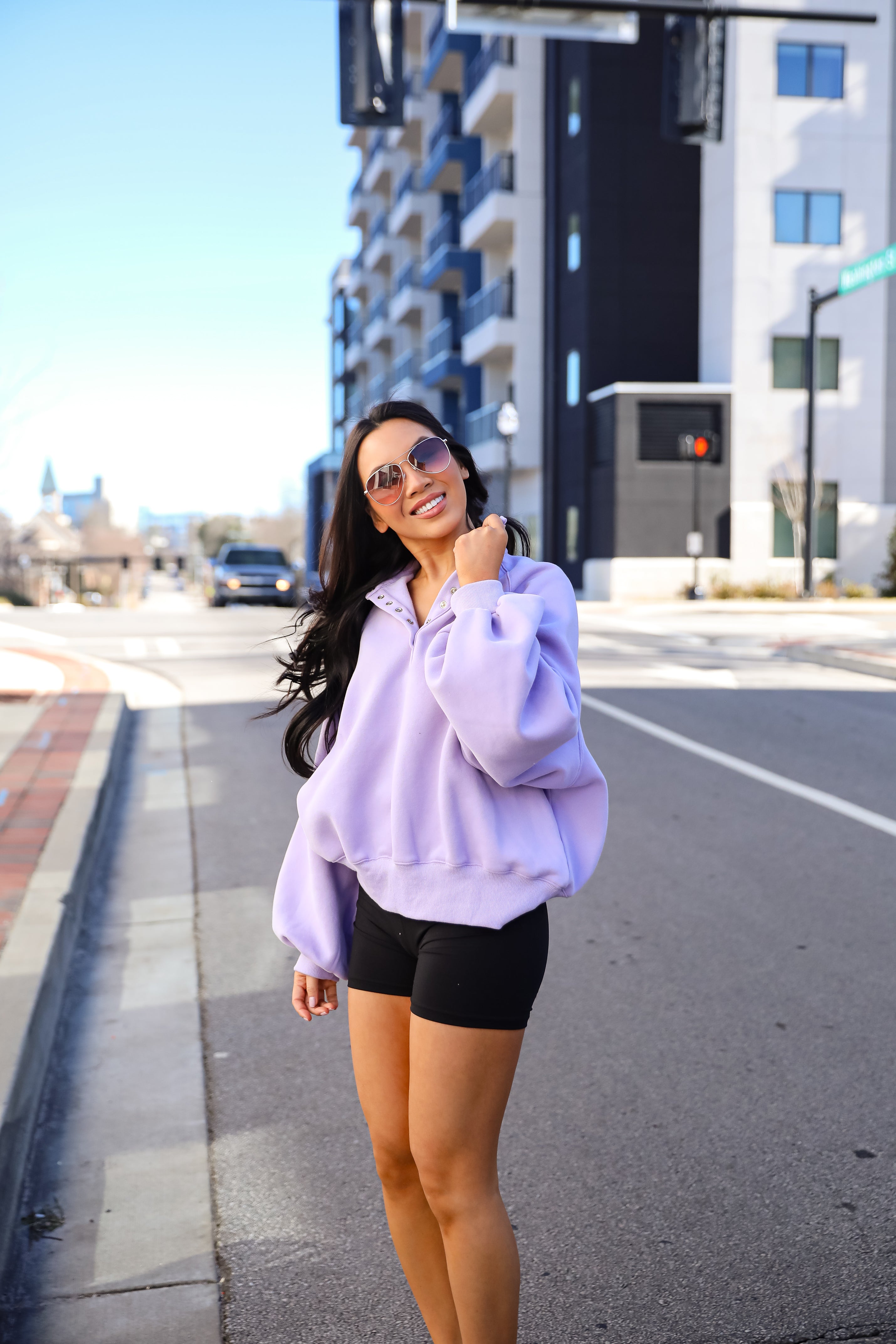 Ideally Cozy Periwinkle Fleece Pullover