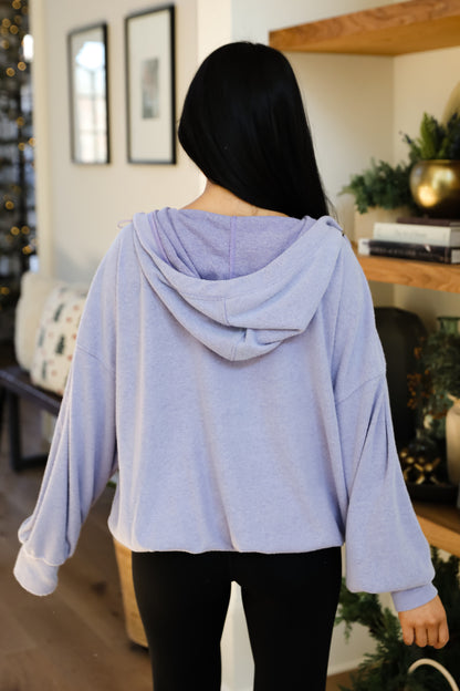 Laidback Days Periwinkle Soft Knit Hooded Pullover