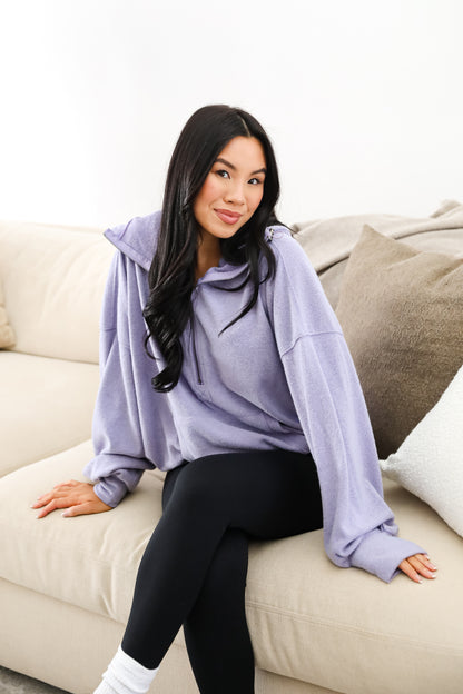 Laidback Days Periwinkle Soft Knit Hooded Pullover