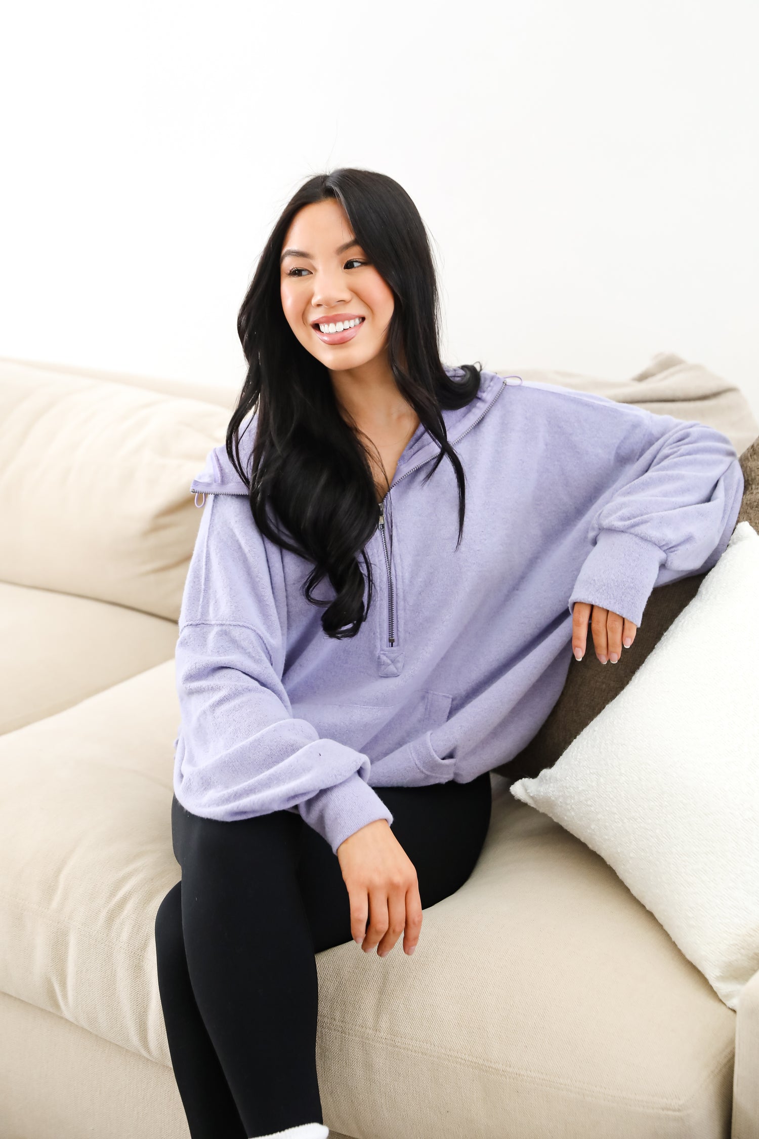 Laidback Days Periwinkle Soft Knit Hooded Pullover