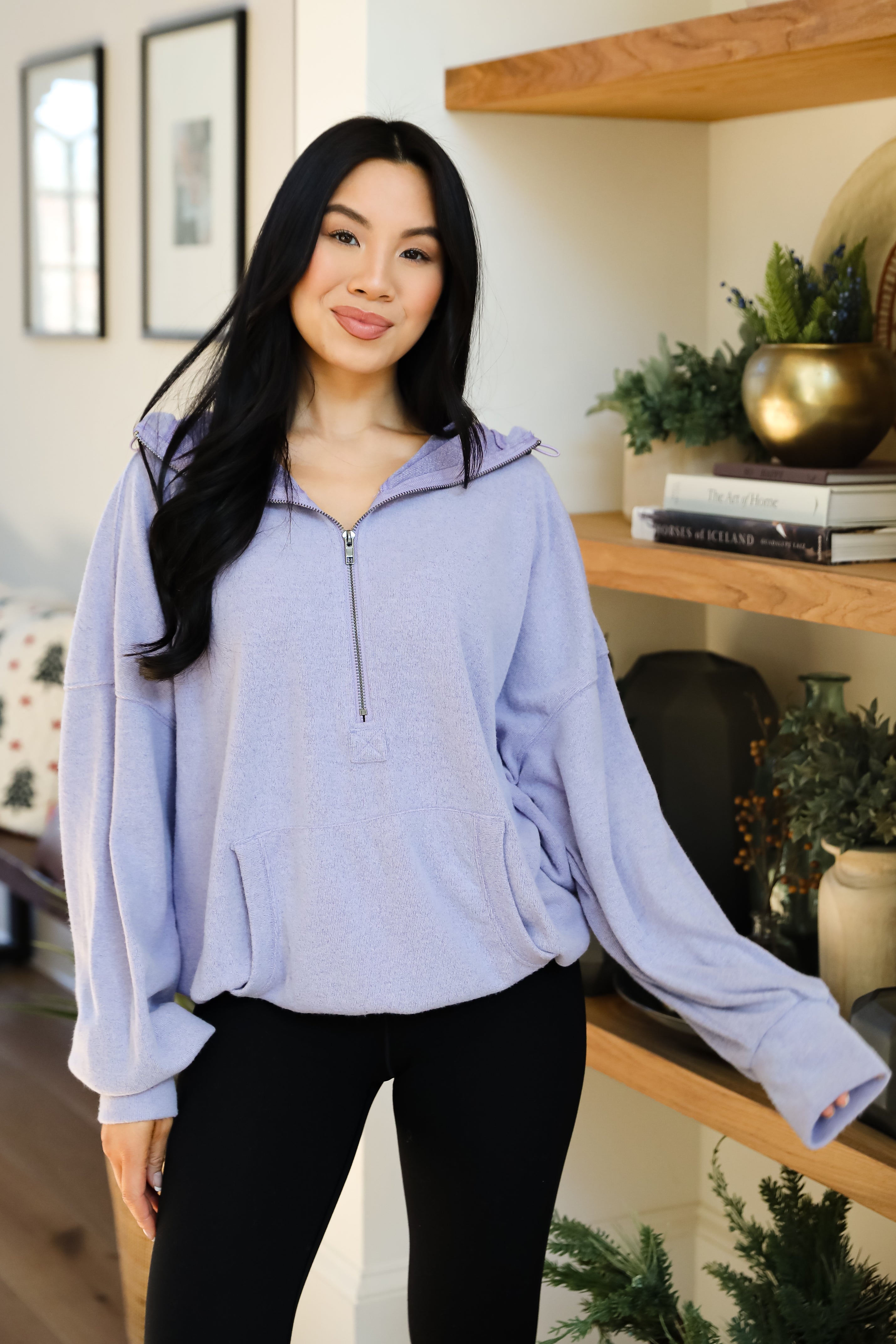 Laidback Days Periwinkle Soft Knit Hooded Pullover