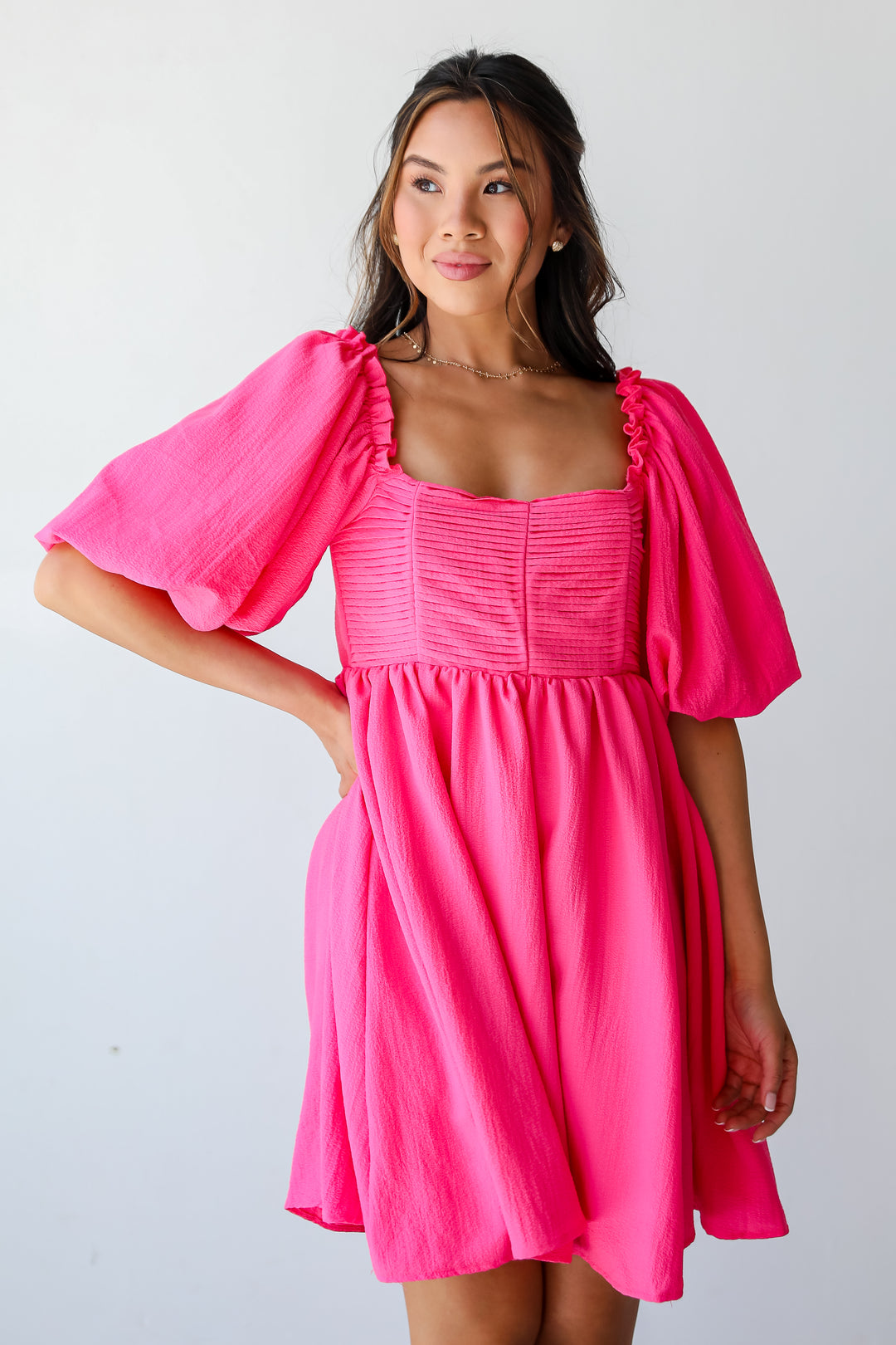 Pink Babydoll Mini Dress for women
