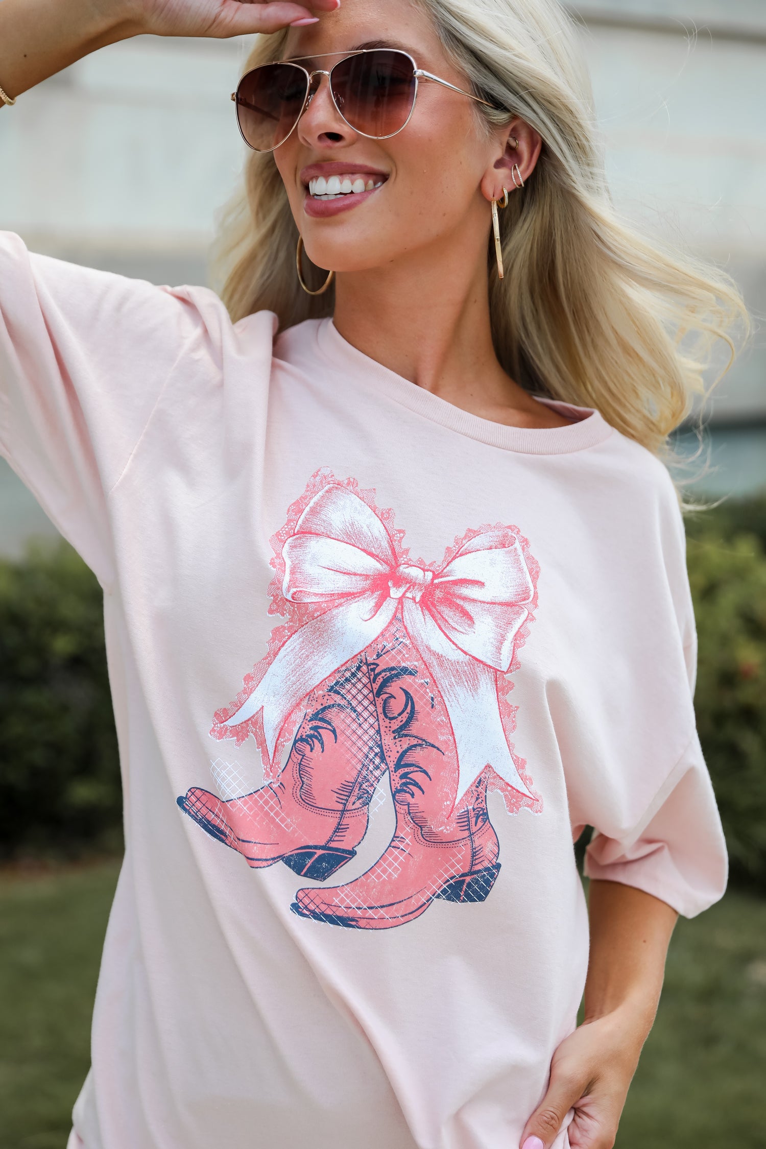 Boots &amp; Bows Blush Graphic Tee