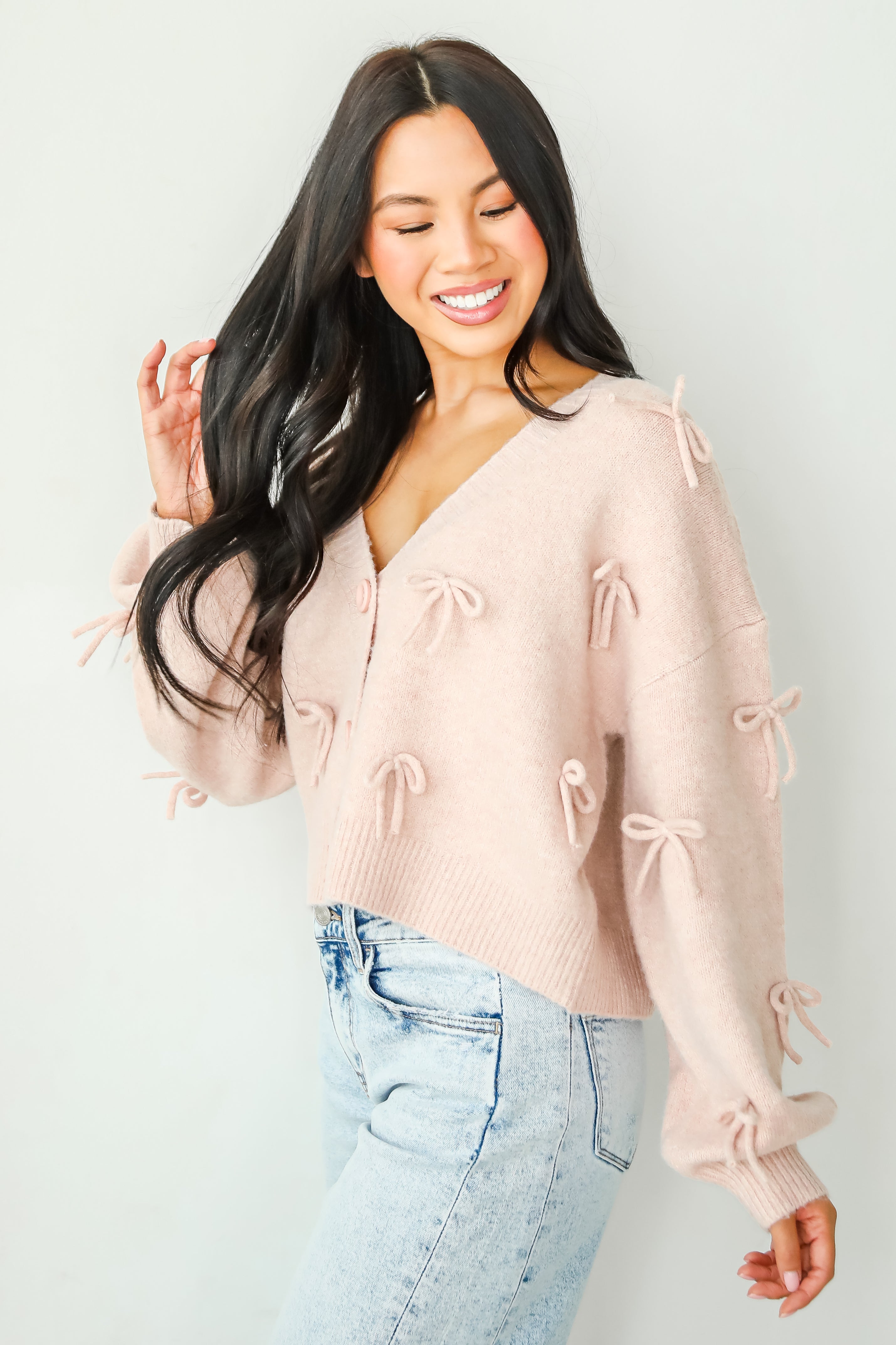 Darling Coziness Bow Sweater Cardigan