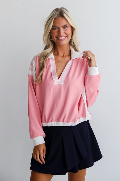 Charming Element Pink Collared Top