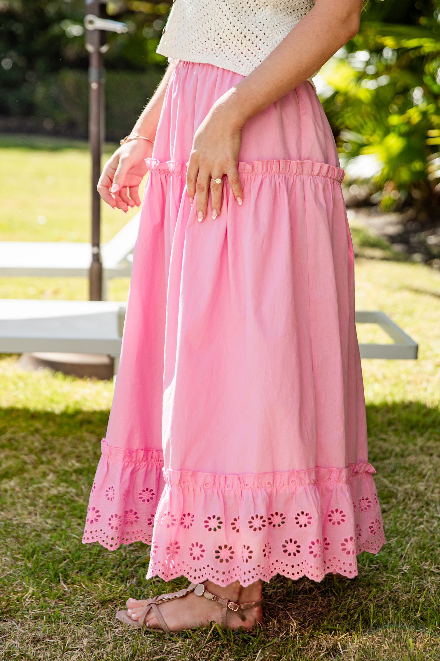 Hilltop Hour Eyelet Maxi Skirt | Trendy Women's Skirts | ShopDressUp White / Large Hilltop Hour Eyelet Maxi Skirt | Trendy Women's Skirts | ShopDressUp White / Large
