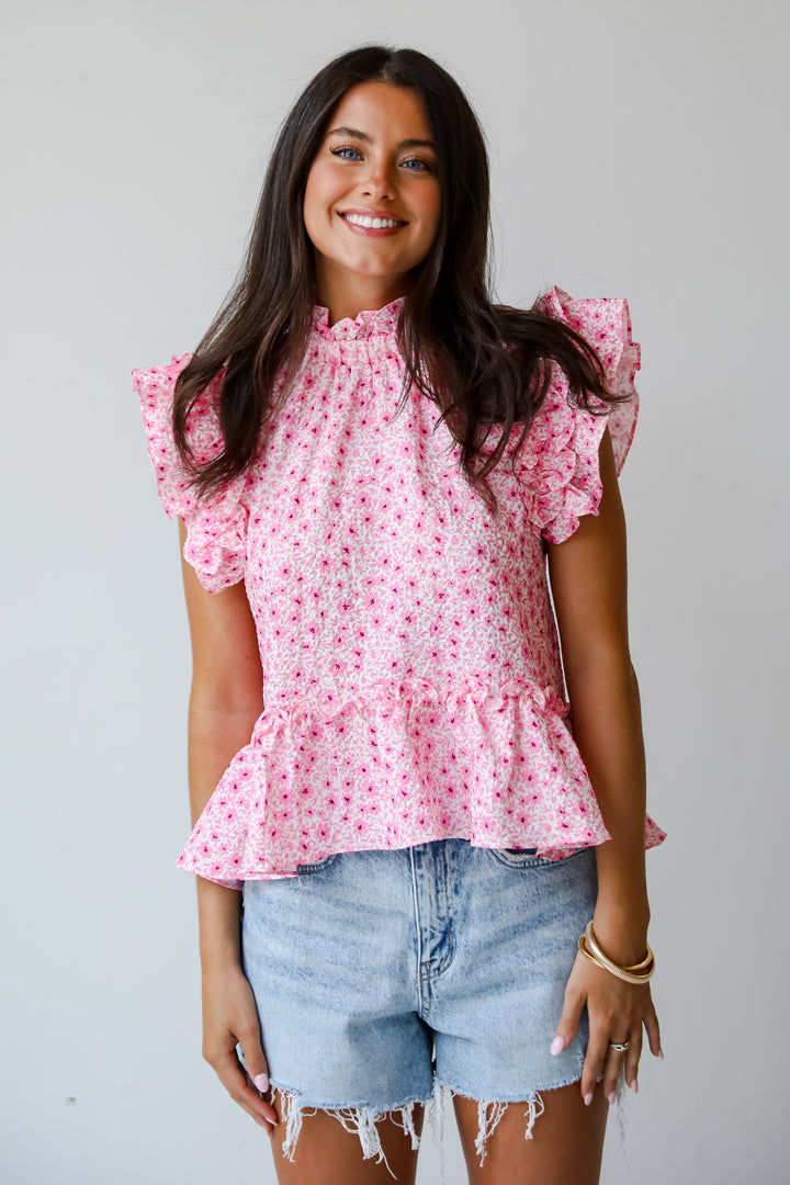 Sweetest Choice Pink Floral Blouse