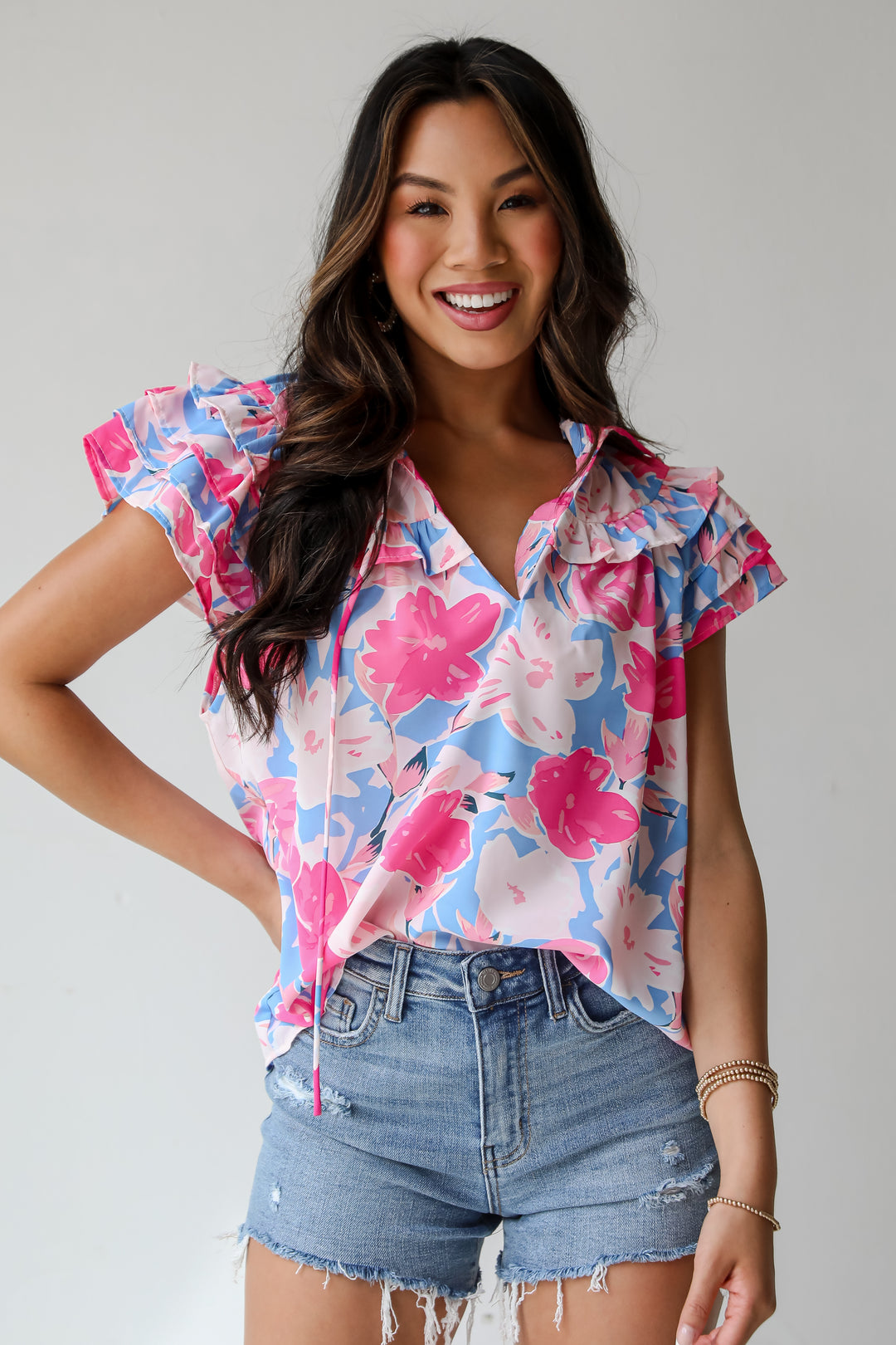 Exceedingly Adorable Pink Floral Blouse