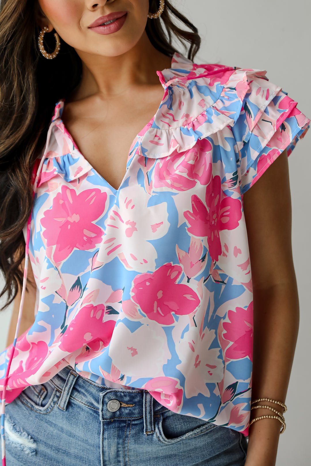 Exceedingly Adorable Pink Floral Blouse