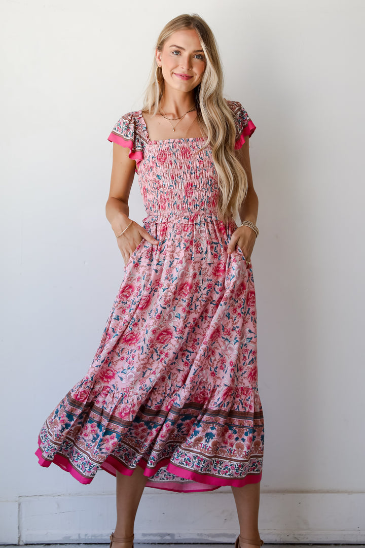 Darling Behavior Blush Floral Maxi Dress