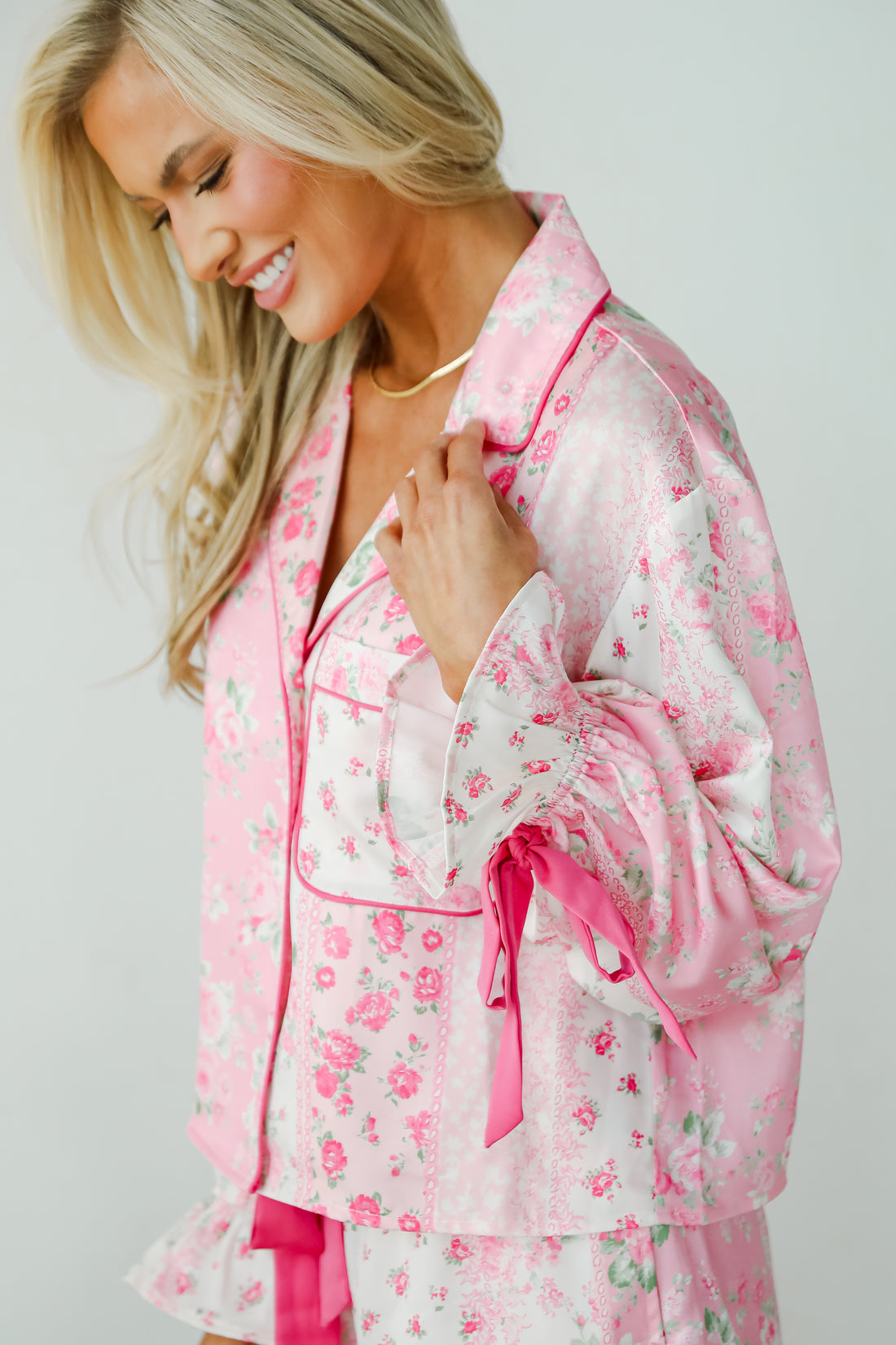 Sweet Dreams Pink Floral Pajama Top