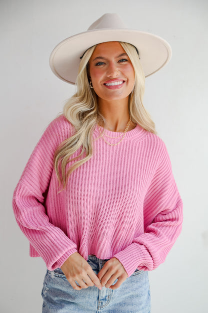 Demure Sweetheart Pink Sweater