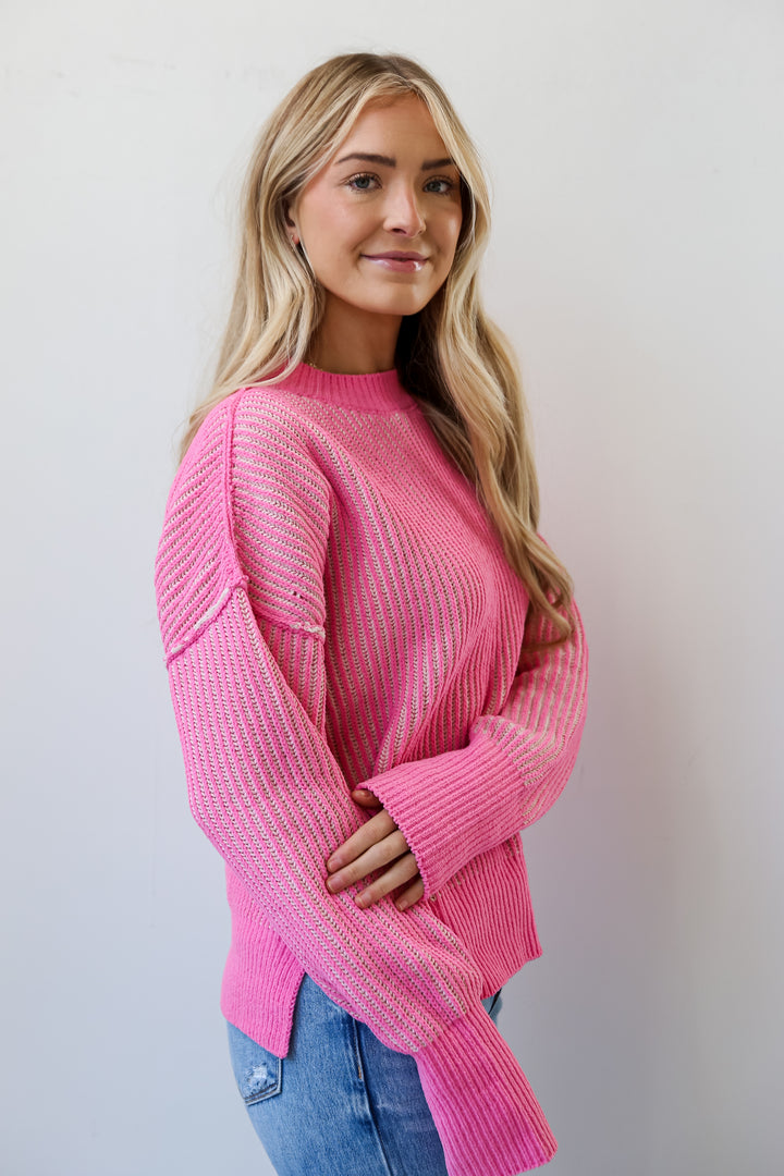 Pink Oversized Sweater for women