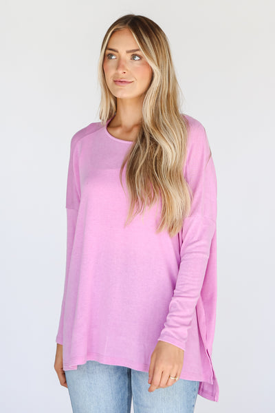 model wearing a pink Knit Top
