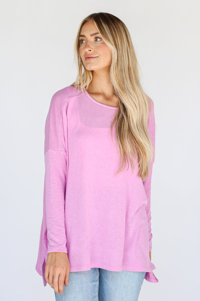 oversized pink Knit Top for women