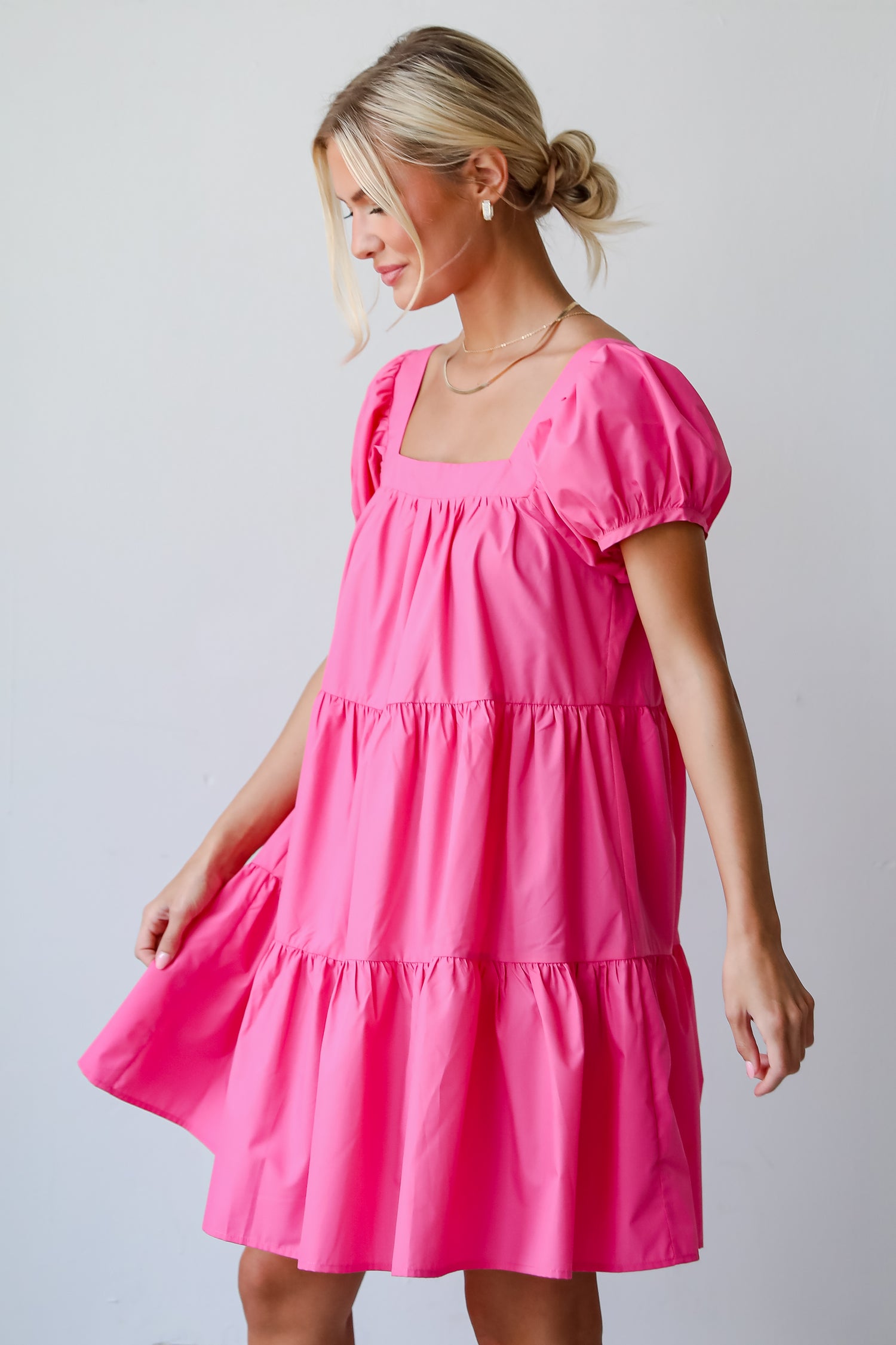 Sweetest Visionary Pink Tiered Mini Dress