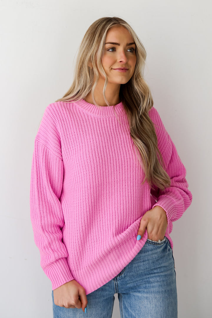 classic Pink Oversized Sweater
