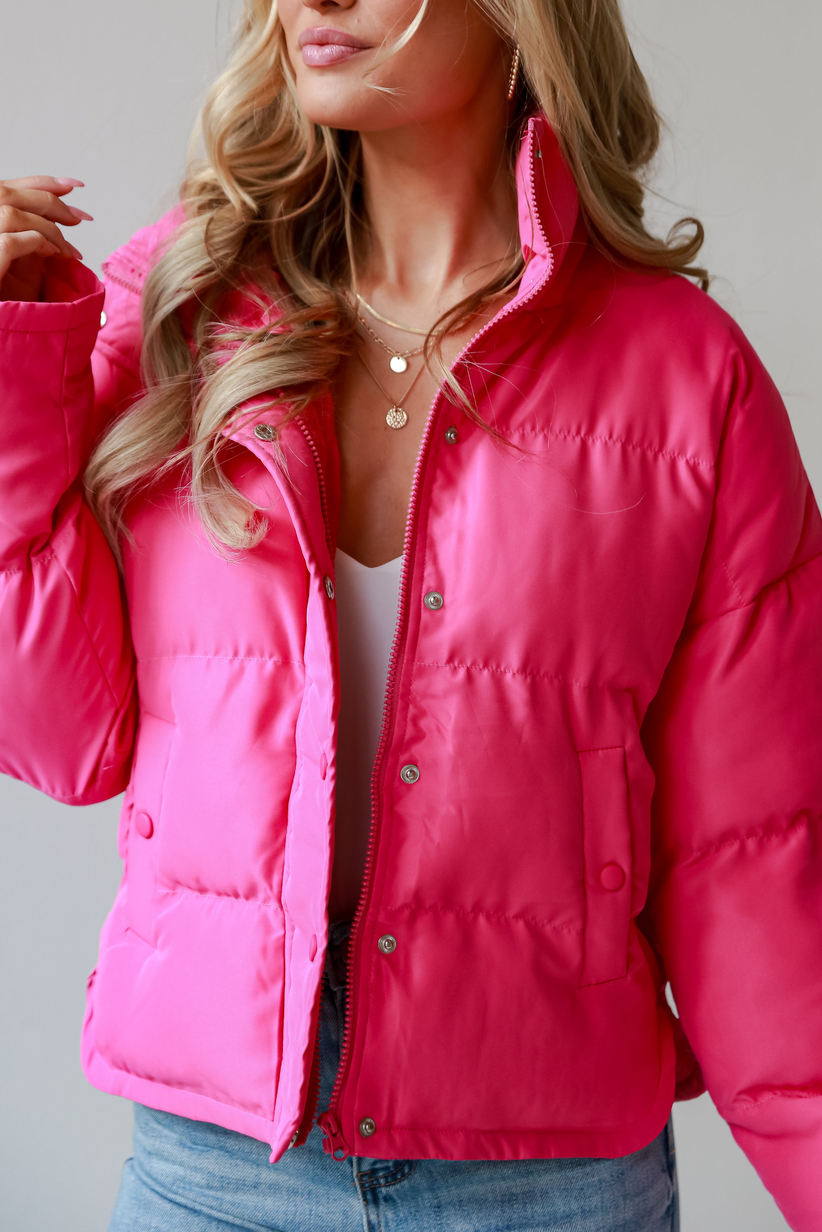 bright Pink Puffer Jacket