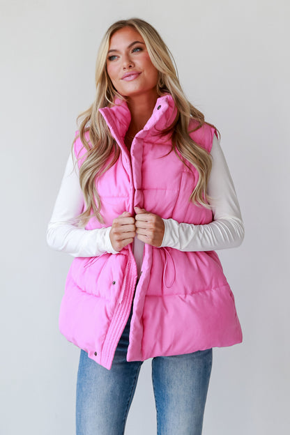 cozy Pink Puffer Vest