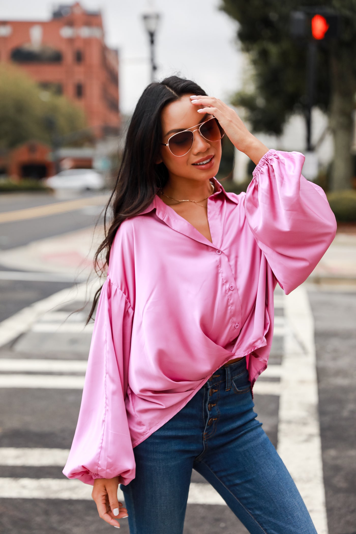 pink tops for women